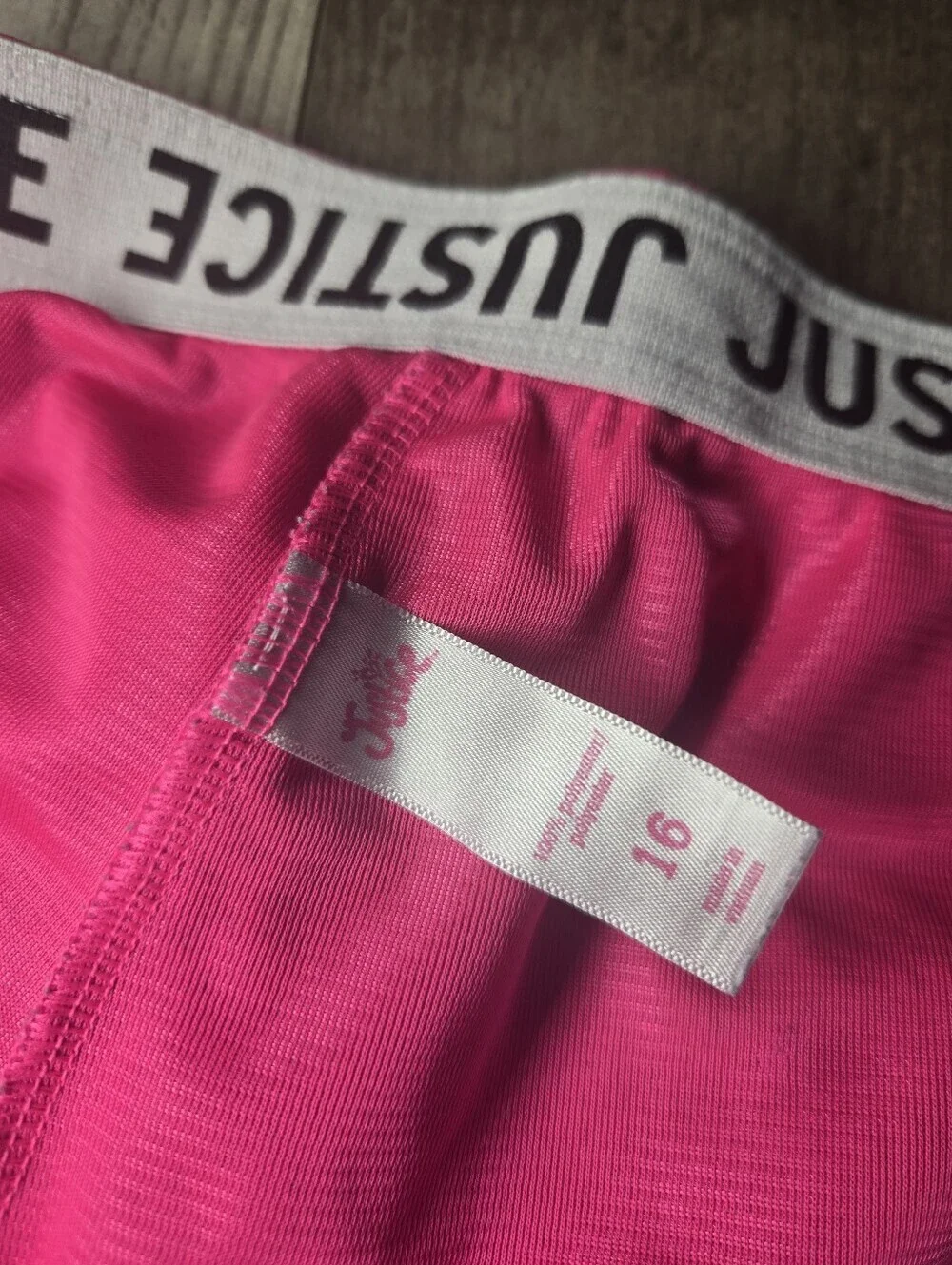 Justice Girls Pink Athletic Mesh Shorts with White Contrast Trim Size 16